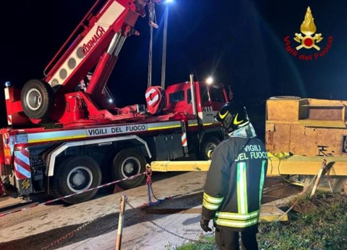 I vigili del fuoco sul posto