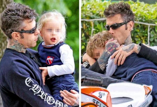 Fedez paparazzato al parco con i figli, foto da Gente