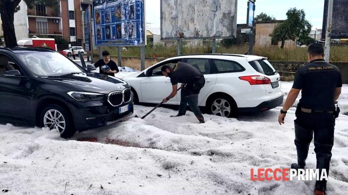 Violenta grandinata nel Salento: danni e disagi diffusi