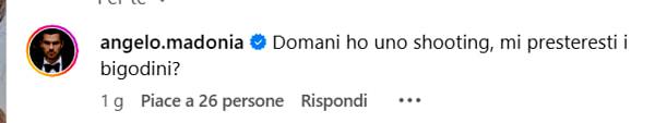 Il commento di Angelo Madonia sotto alla foto di Sonia Bruganelli-2