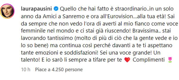 Il commento di Laura Pausini sull'esibizione di Angelina Mango-2