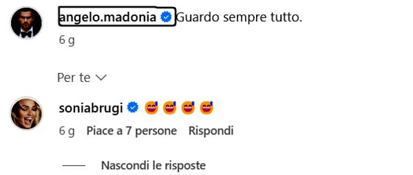 Il commento di Sonia Bruganelli sotto al post di Angelo Madonia-2