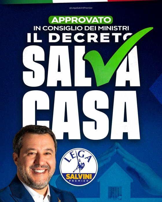 Il post di Matteo Salvini su X dopo le novità del decreto Salva-casa