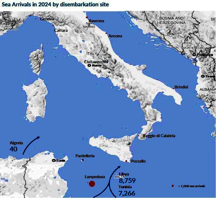 Dove sono sbarcati i migranti in Italia nel 2024: la mappa