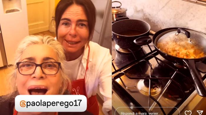 Mara Venier e Paola Perego: Cena tra amiche e divertimento in cucina