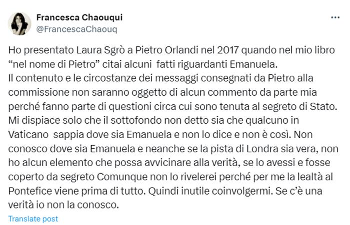 tweet francesca chaoqui