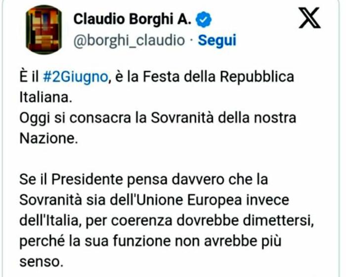 Claudio Borghi su  X