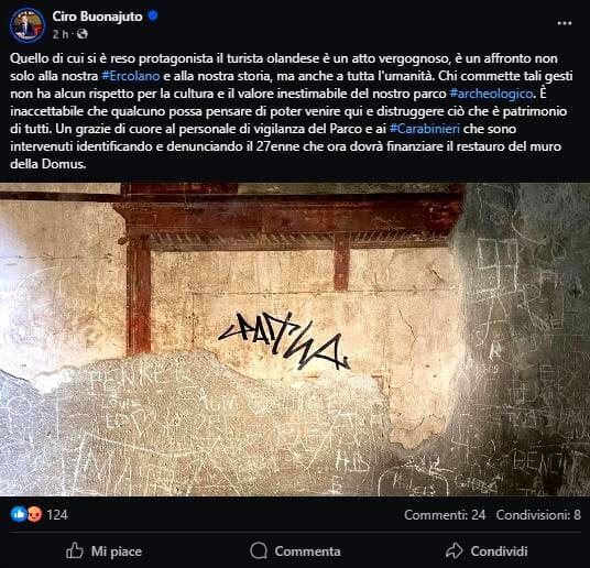 Firma muro scavi Ercolano, post Ciro Bonajuto - X