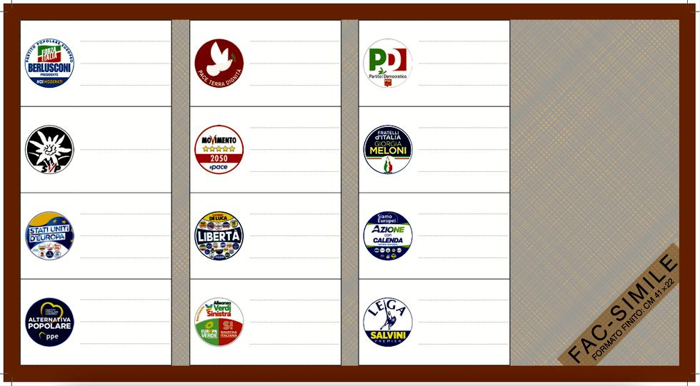 Il fac simile della scheda elettorale per le europee 2024 in Veneto, Trentino-Alto Adige, Friuli-Venezia Giulia ed Emilia-Romagna