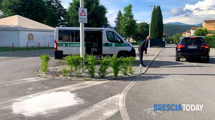 La scena dell'incidente. Foto Laura Almici BresciaToday