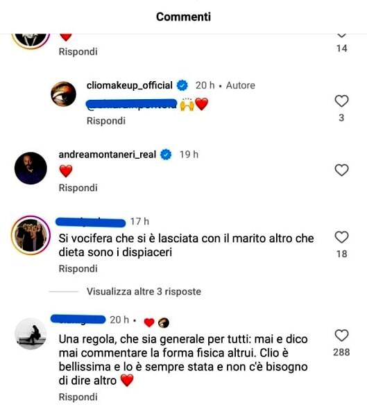 Alcuni commenti sotto il post di Clio-2