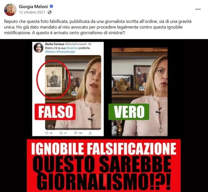 La risposta di Giorgia Meloni su Facebook