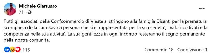 Una delle tante reazioni sui social quando si è diffusa la notizia