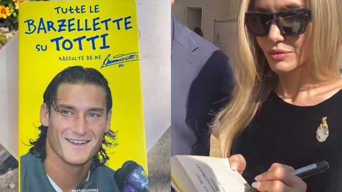 Angelina Jolie firma il libro di barzellette su Totti: il video diventa virale