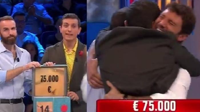 Fortunata serata ad Affari Tuoi: coppia vince 75 mila euro