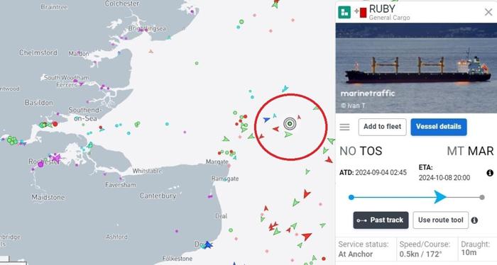 Dove si trova la nave, infografica MarineTraffic