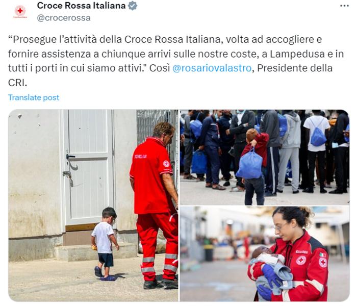 La Croce Rossa su X