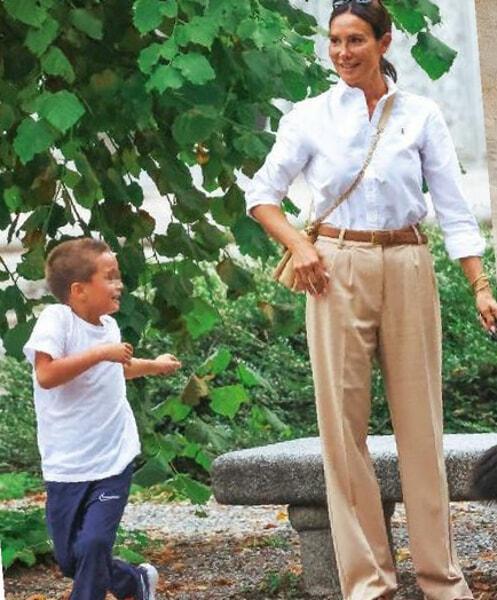 Minetti con il figlio, foto da Chi