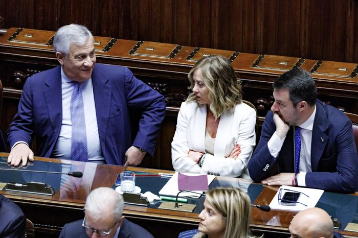 tajani-meloni-salvini-lapresse-2