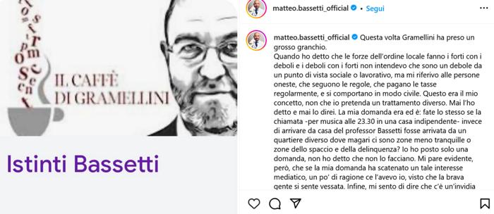 Bassetti su Instagram-2