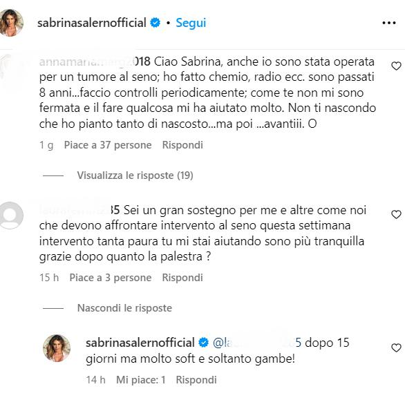 I commenti di Sabrina Salerno