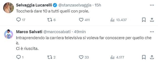 Il commento di Selvaggia Lucarelli e di Marco Salvati, autore di alcuni programmi anche di Paolo Bonolis-2