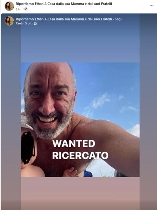 Il padre del bimbo (foto diffusa su Facebook)