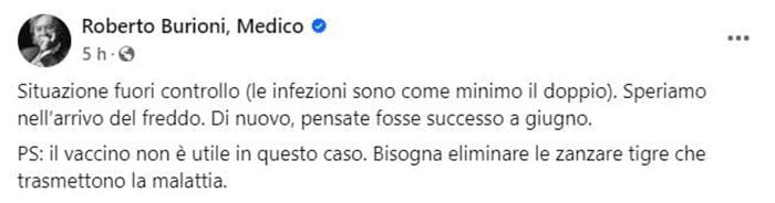 Il post di Roberto Burioni