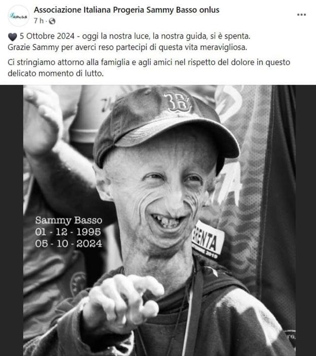 Il post per ricordare Sammy Basso