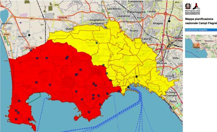 mappa rischio terremoti campi flegrei protezione civile