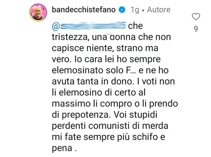 Risposta Bandecchi Instagram